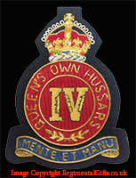 4th Queen's Own Hussars Blazer Badge