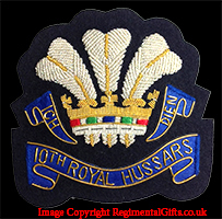 10th Hussars  Blazer Badge
