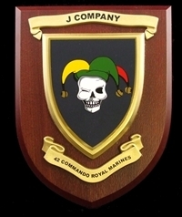 J Company 42 Commando Royal Marines (RM) Wall Shield Plaque