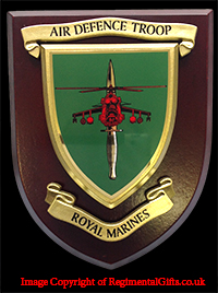 Air Defence Troop Royal Marines (RM) Wall Shield Plaque